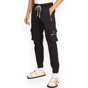 Represent Black Drawstring Cargo Pants Elastic Joggers Mens Size XL